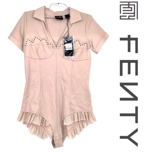 NWT Fenty Cameo Rose Ruffle Bottom Bodysuit - Picture 1 of 4
